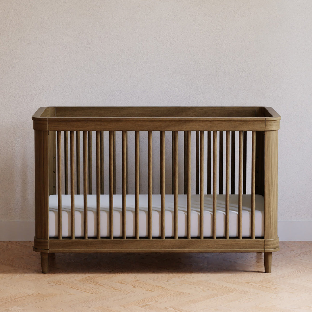 M23701NLBC,Namesake,Marin with Cane 3-in-1 Convertible Crib in Natural Walnut and Blonde Cane