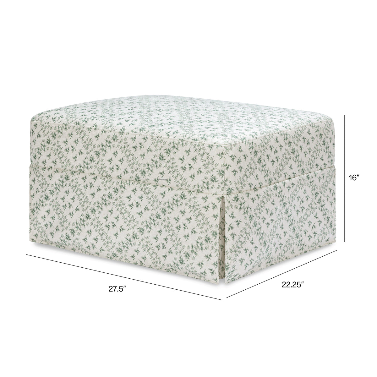 M21785GLT,Namesake,Sarah Flint x Namesake Crawford Gliding Ottoman in Green Lattice Performance Eco-Weave