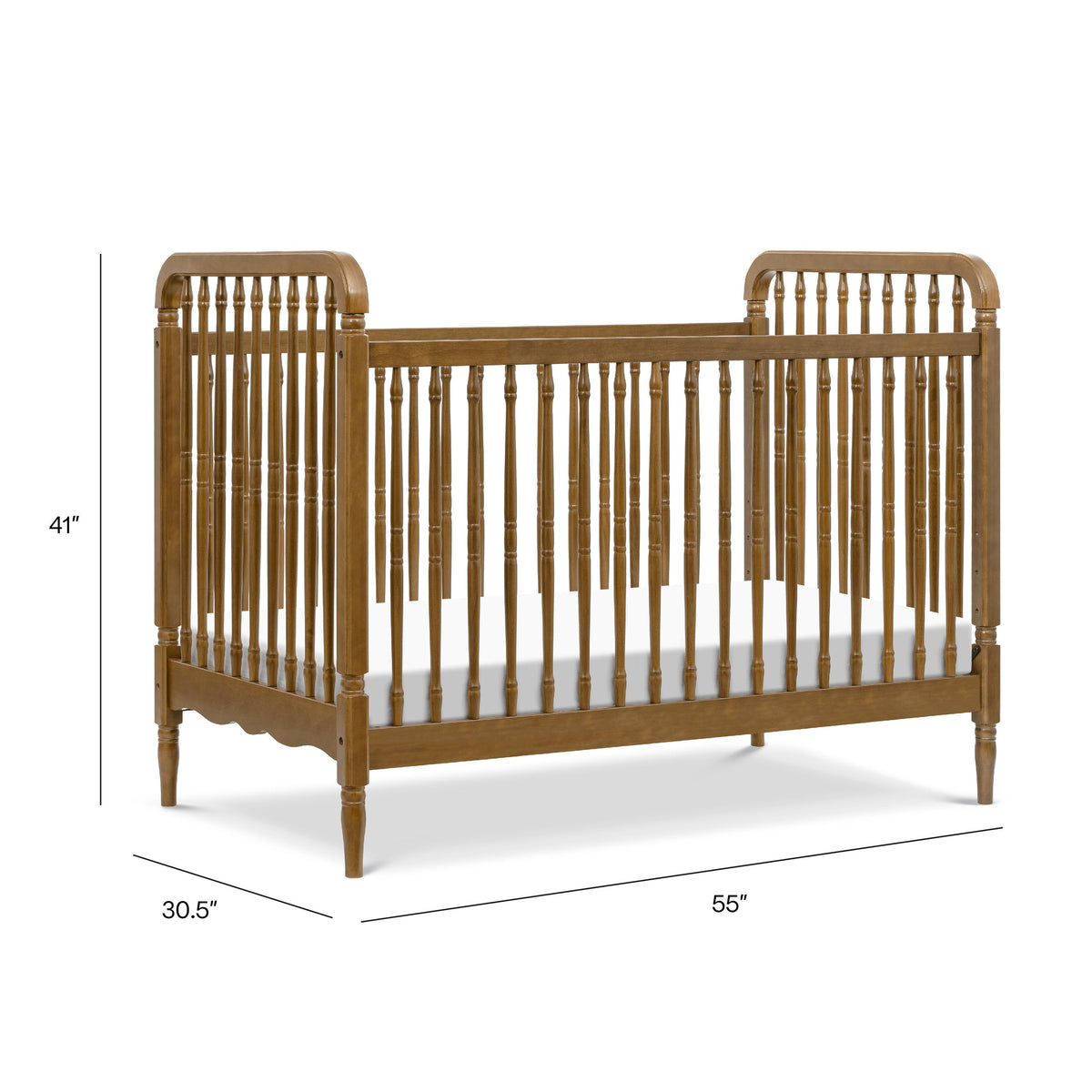 M7101NL,Namesake,Liberty 3-in-1 Convertible Spindle Crib w/Toddler Bed Conversion Kit in Natural Walnut