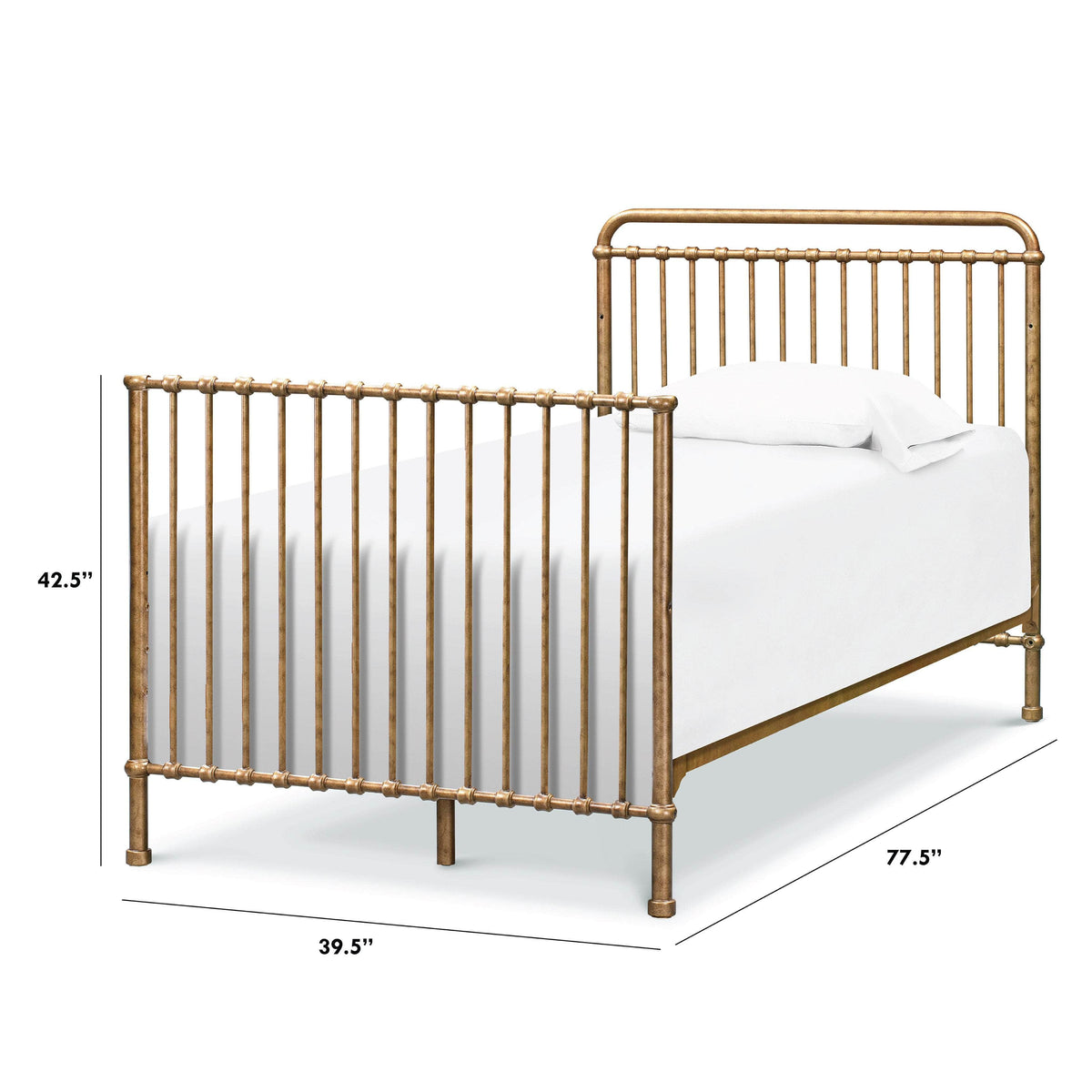 M15389VG,Namesake,Twin Size Conversion Kit for Winston Mini Crib in Vintage Gold