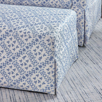 M21785BLT,Namesake,Sarah Flint x Namesake Crawford Gliding Ottoman in Blue Lattice Performance Eco-Weave