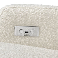 M22286WBLB,Namesake,Crewe Electronic Swivel Glider Recliner in Ivory Boucle w/Light Wood Base