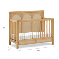 M24801HYPSEW,Namesake,Eloise 4-in-1 Convertible Crib in Honey & Performance Sand Eco-Weave