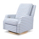 M22286BGHLB,Namesake,Crewe Electronic Swivel Glider Recliner in Blue Gingham with Light Wood Base