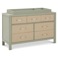 M24816FSPSEW,Namesake,Eloise 7-Drawer Assembled Dresser in French Sage and Performance Sand Eco-Weave