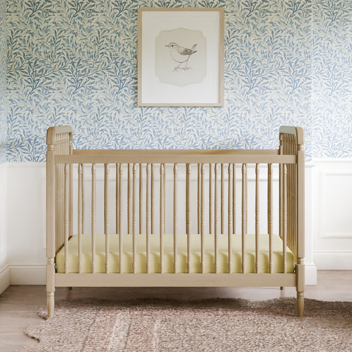 Namesake Liberty 3-in-1 Convertible Spindle Crib with Toddler Bed Conversion Kit